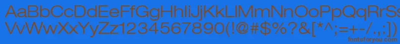 HelveticaLt43LightExtended Font – Brown Fonts on Blue Background