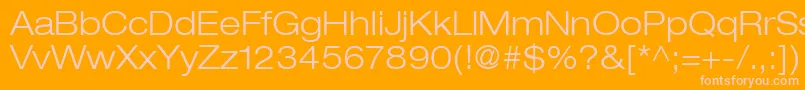 HelveticaLt43LightExtended Font – Pink Fonts on Orange Background