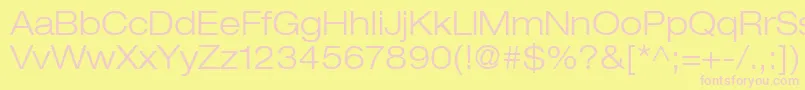 HelveticaLt43LightExtended Font – Pink Fonts on Yellow Background