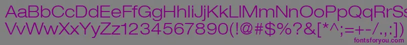 HelveticaLt43LightExtended Font – Purple Fonts on Gray Background