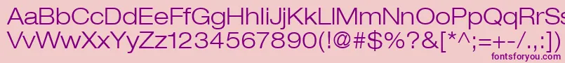 HelveticaLt43LightExtended Font – Purple Fonts on Pink Background