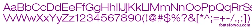 HelveticaLt43LightExtended Font – Purple Fonts on White Background