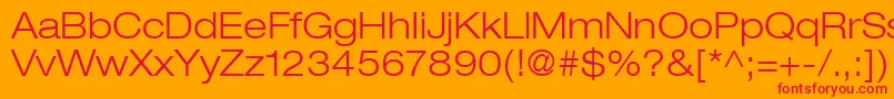 Czcionka HelveticaLt43LightExtended – czerwone czcionki na pomarańczowym tle