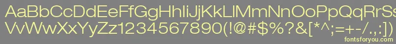 HelveticaLt43LightExtended Font – Yellow Fonts on Gray Background