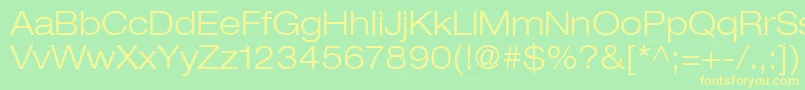 HelveticaLt43LightExtended Font – Yellow Fonts on Green Background