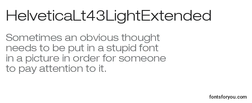 HelveticaLt43LightExtended Font
