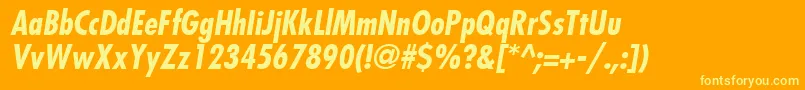 FuturaLtCondensedBoldOblique Font – Yellow Fonts on Orange Background