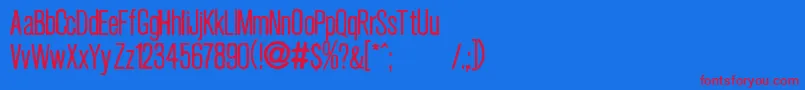 FrescoStamp Font – Red Fonts on Blue Background