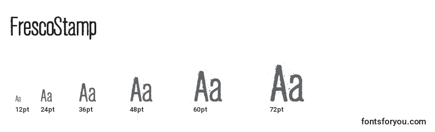 Размеры шрифта FrescoStamp