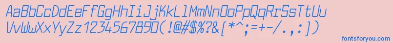 LarabiefontcdItalic-Schriftart – Blaue Schriften auf rosa Hintergrund