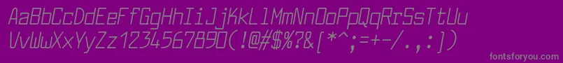 Fonte LarabiefontcdItalic – fontes cinzas em um fundo violeta