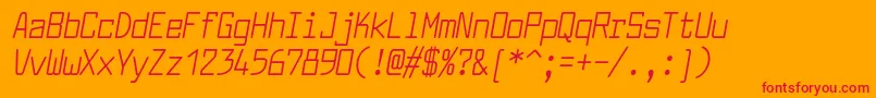 フォントLarabiefontcdItalic – オレンジの背景に赤い文字