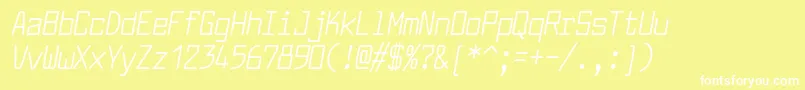 LarabiefontcdItalic Font – White Fonts on Yellow Background