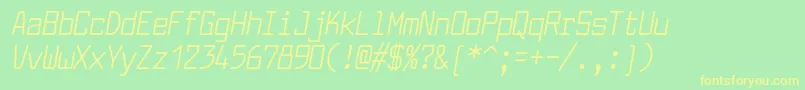 Police LarabiefontcdItalic – polices jaunes sur fond vert