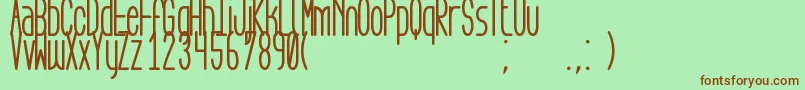 AegFlyonNowBold Font – Brown Fonts on Green Background