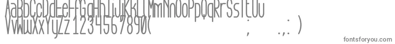AegFlyonNowBold-fontti – harmaat kirjasimet valkoisella taustalla