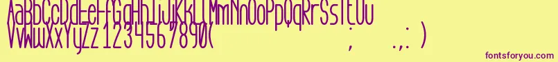 AegFlyonNowBold Font – Purple Fonts on Yellow Background