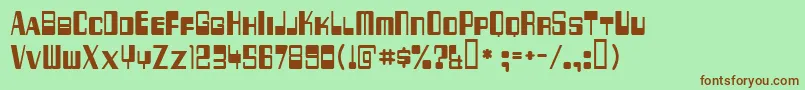 Fonte 256 – fontes marrons em um fundo verde