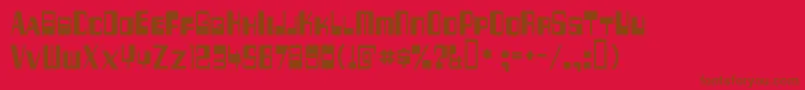 256-Schriftart – Braune Schriften auf rotem Hintergrund