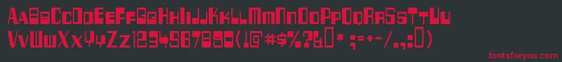 256 Font – Red Fonts on Black Background