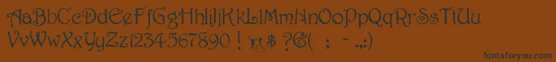 HarringtonRegular Font – Black Fonts on Brown Background