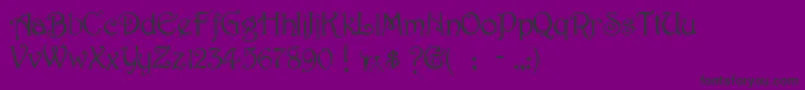 Czcionka HarringtonRegular – czarne czcionki na fioletowym tle