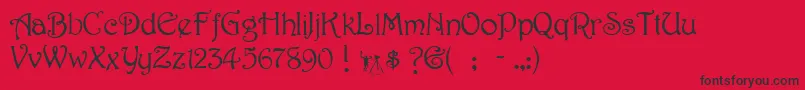 HarringtonRegular Font – Black Fonts on Red Background