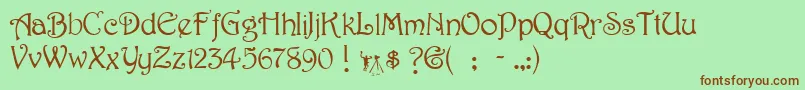 HarringtonRegular Font – Brown Fonts on Green Background