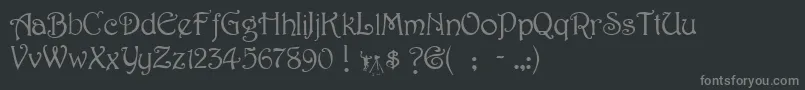 HarringtonRegular-fontti – harmaat kirjasimet mustalla taustalla