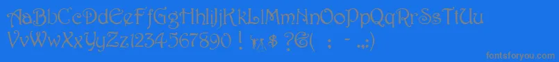 HarringtonRegular-Schriftart – Graue Schriften auf blauem Hintergrund