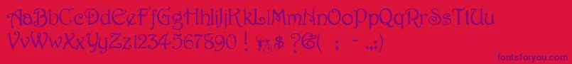 HarringtonRegular Font – Purple Fonts on Red Background