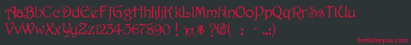 HarringtonRegular Font – Red Fonts on Black Background