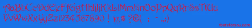 HarringtonRegular Font – Red Fonts on Blue Background