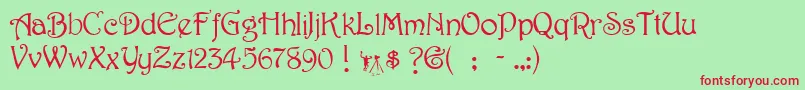 HarringtonRegular Font – Red Fonts on Green Background