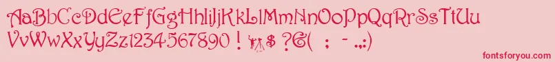 HarringtonRegular Font – Red Fonts on Pink Background