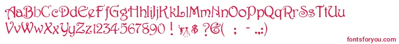 フォントHarringtonRegular – 白い背景に赤い文字