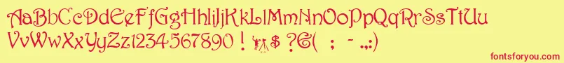 HarringtonRegular Font – Red Fonts on Yellow Background