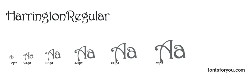 HarringtonRegular Font Sizes