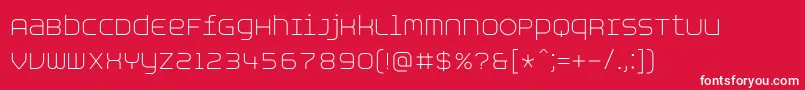 AspirinAdvancelight-Schriftart – Weiße Schriften auf rotem Hintergrund