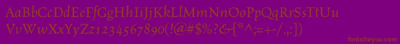 CelestiaantiquastdItalic Font – Brown Fonts on Purple Background