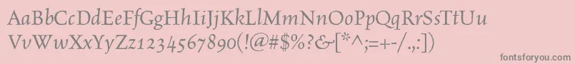 CelestiaantiquastdItalic-Schriftart – Graue Schriften auf rosa Hintergrund
