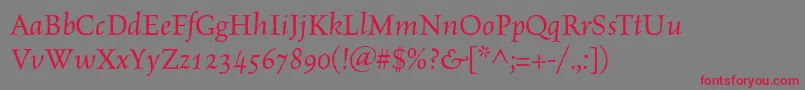 CelestiaantiquastdItalic Font – Red Fonts on Gray Background