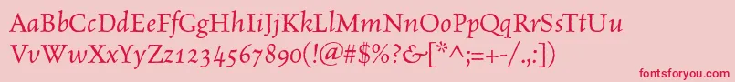 CelestiaantiquastdItalic Font – Red Fonts on Pink Background
