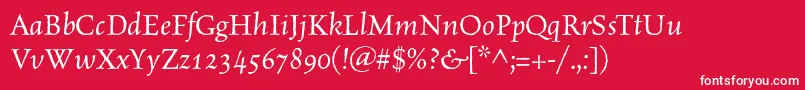 CelestiaantiquastdItalic Font – White Fonts on Red Background