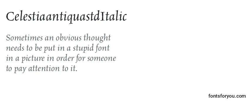 Review of the CelestiaantiquastdItalic Font