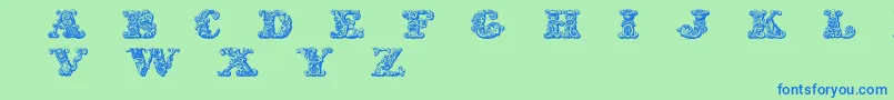 Exotica-fontti – siniset fontit vihreällä taustalla