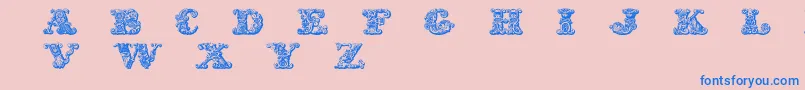 Exotica Font – Blue Fonts on Pink Background