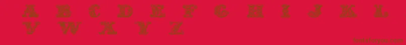 フォントExotica – 赤い背景に茶色の文字