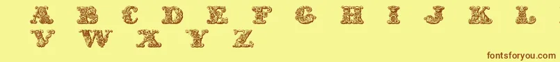 Exotica Font – Brown Fonts on Yellow Background