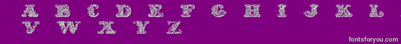 Exotica-fontti – vihreät fontit violetilla taustalla